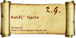Kató Gyula névjegykártya